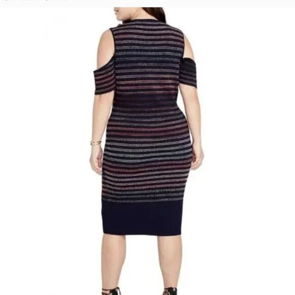 Rachel Rachel Roy | Space Dye Striped Midi Dress - Picture 2 of 6